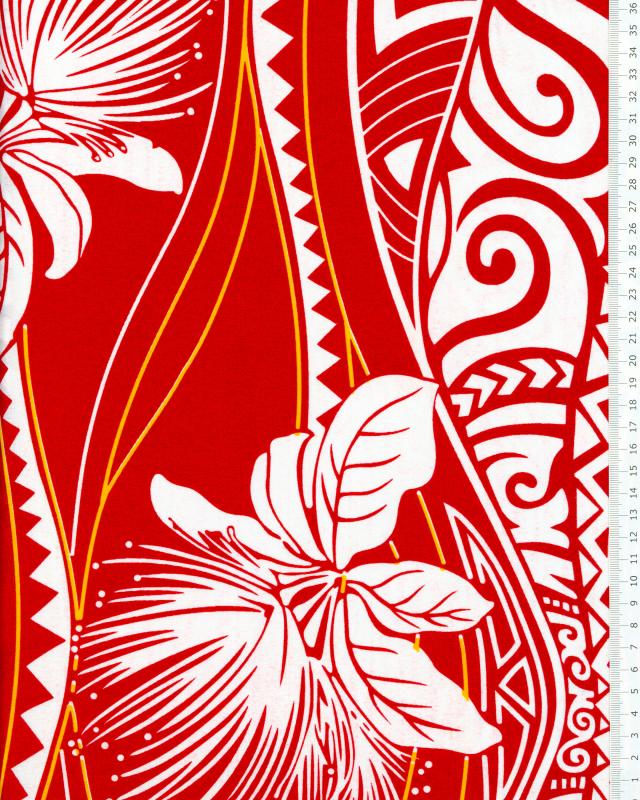 Polynesian fabric VAI Red - Tissushop